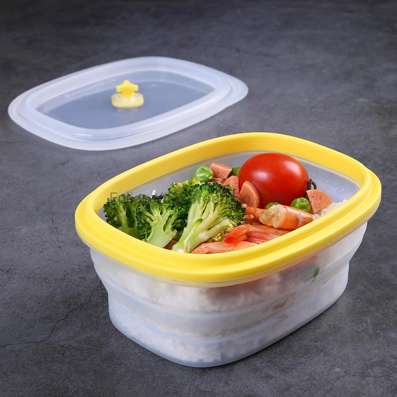 Collapsible Camping Bowl Custom Silicon Food Freezer Storage Container Foldable Silicone Bento Boxes