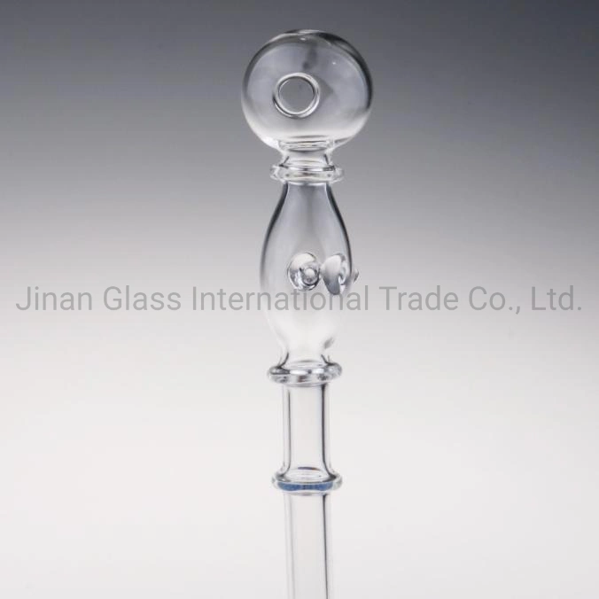 New Stock 145mm Transparent Glass Blue Skull Pipe Oil Burner Glass Smoking Water Pipe