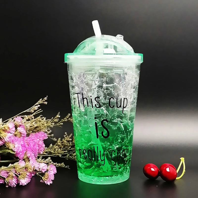 Hot Sell Cute Animal, Pattern Plastic Cup Custom Own Logo Girls Plastic Water Cup Dual Layer Cups with Lids and Straw