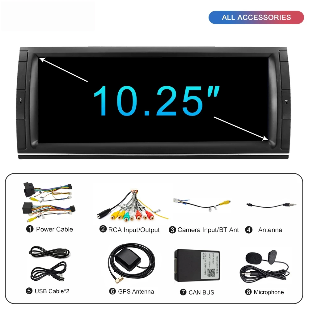 10.25''Android Car DVD Audio Radio GPS لـ BMW X5 E53 هـ39