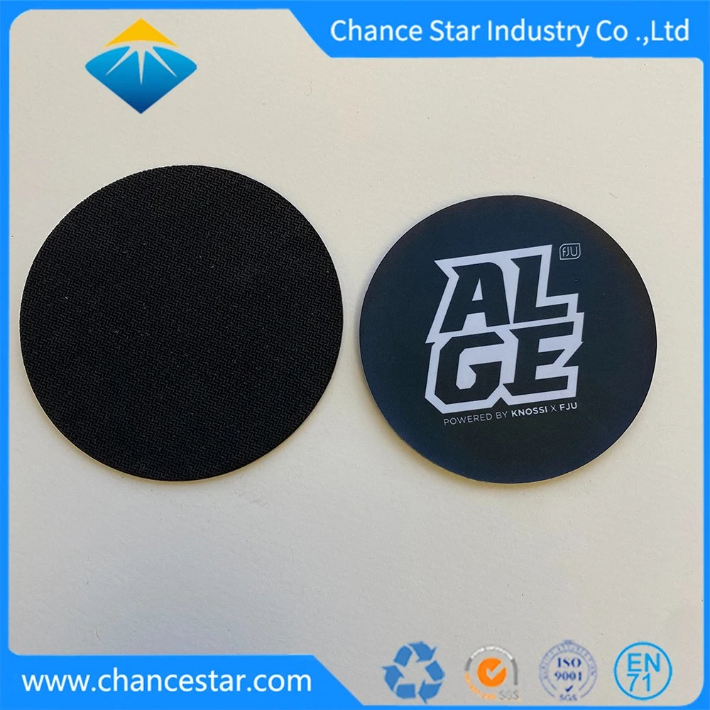 Customised Plastic Rubber Glass Coaster 8cm Paper Cup Mat