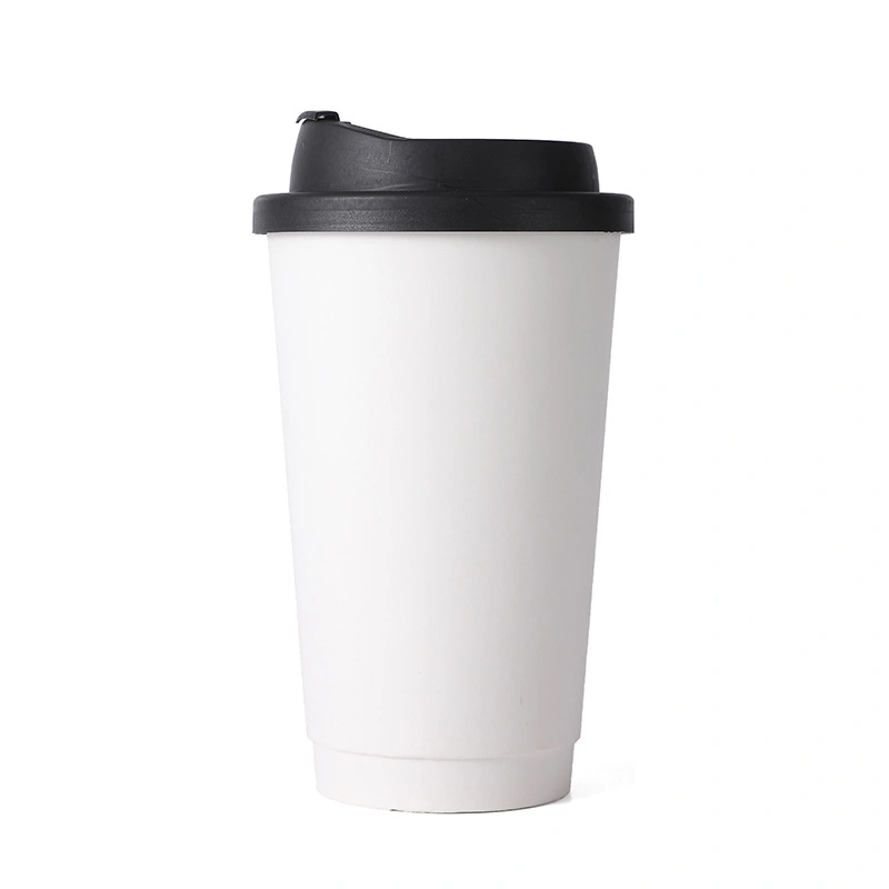 Customizable Logo Disposable Double-Layer White Paper Cup Thickened Coffee Cup (PL-114)