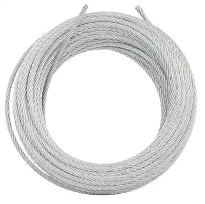 6X19+Iws 6-8mm Câble en acier inoxydable trempé à chaud revêtu de PVC/PP/PE/PU pour levage/câbleway/