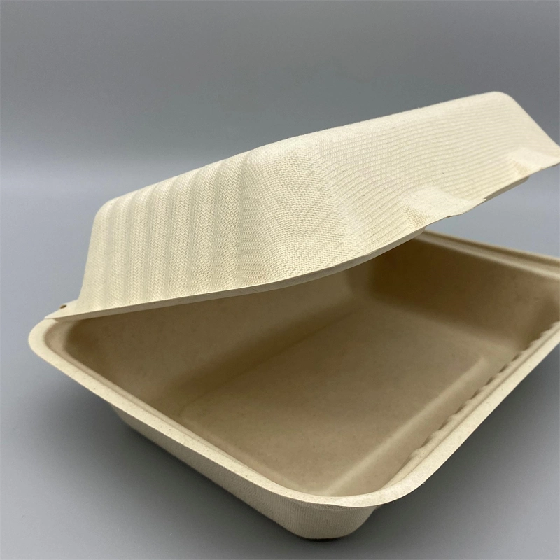 Paja de trigo personalizado para llevar la caja plegable biodegradables desechables envases de comida rápida