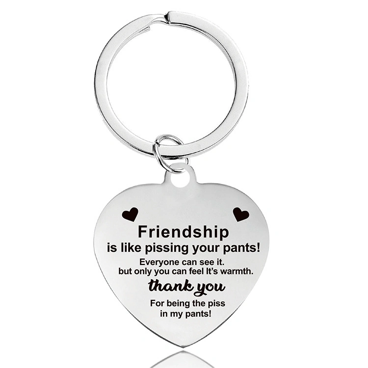 Heart Shape Stainless Steel Hollow out Keychain Mother and Daughter Keyring Gift for Family Keychain