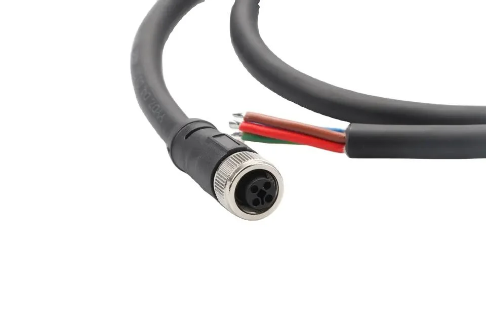 Cable de sensor hembra 5pin cable de conector IP67 impermeable M12 personalizado