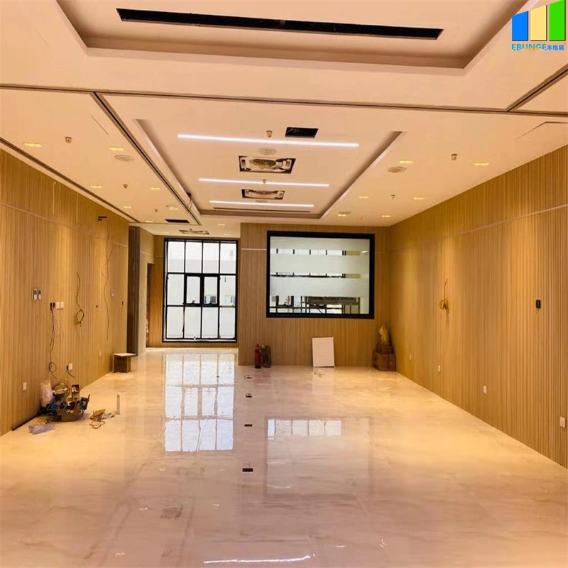 Fireproof Ceiling and Wall Grooved Slat Wooden Composite Acoustic Panel