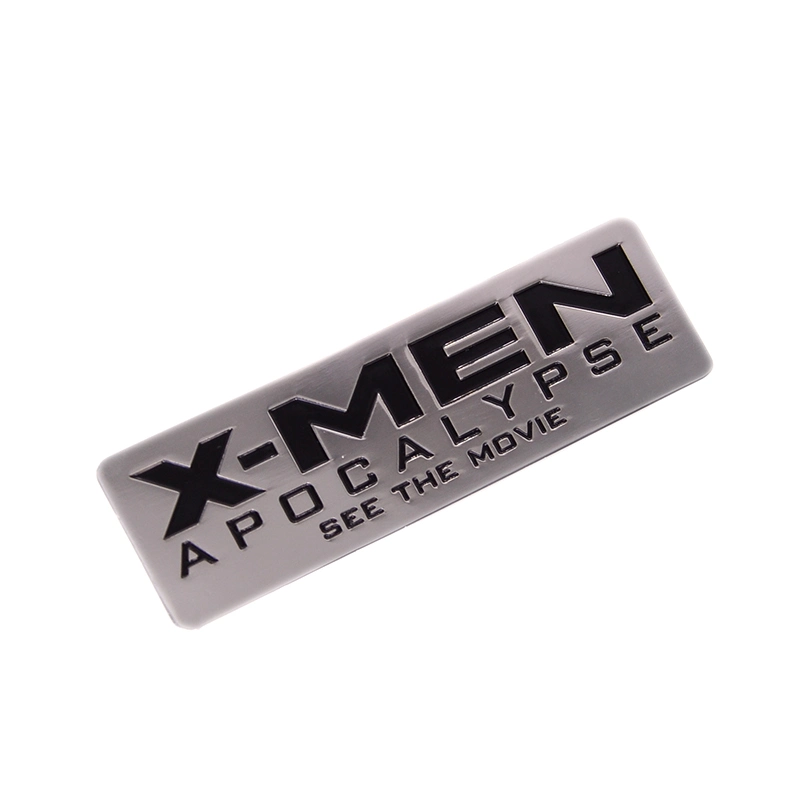 Factory Custom Made Nickel Plated Alloy Logo Label Manufacturer Customized Square Metallic Company Nameplate Bespoke Metal Adhesive Sticker with Qr Code Printed