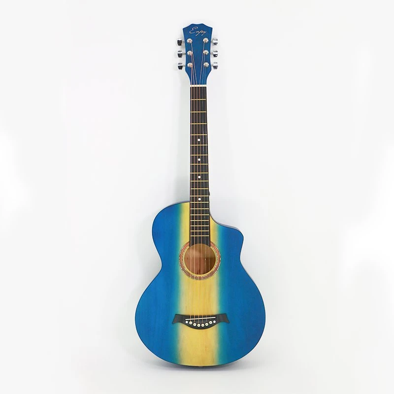 Instrument de musique à cordes en bois coloré de 38 pouces, guitare électro-acoustique.