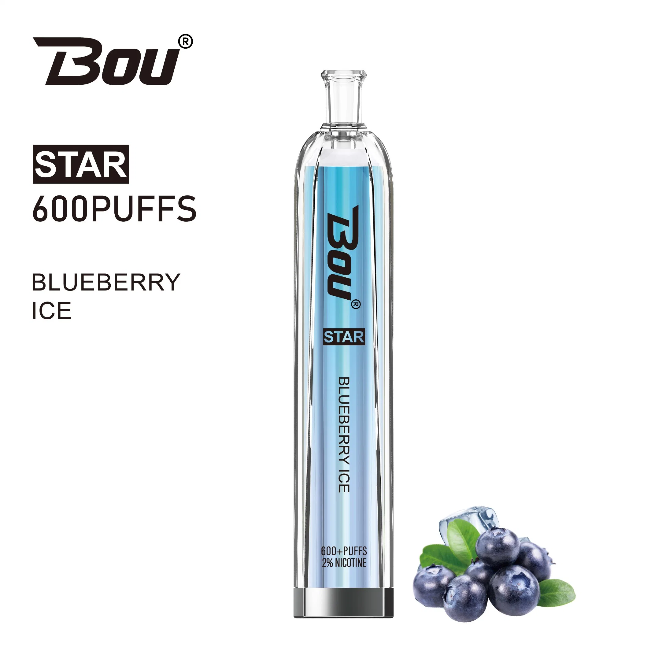 Prix usine Bou Star plus 600 puffs 20 saveurs jetables Stylo VAPE