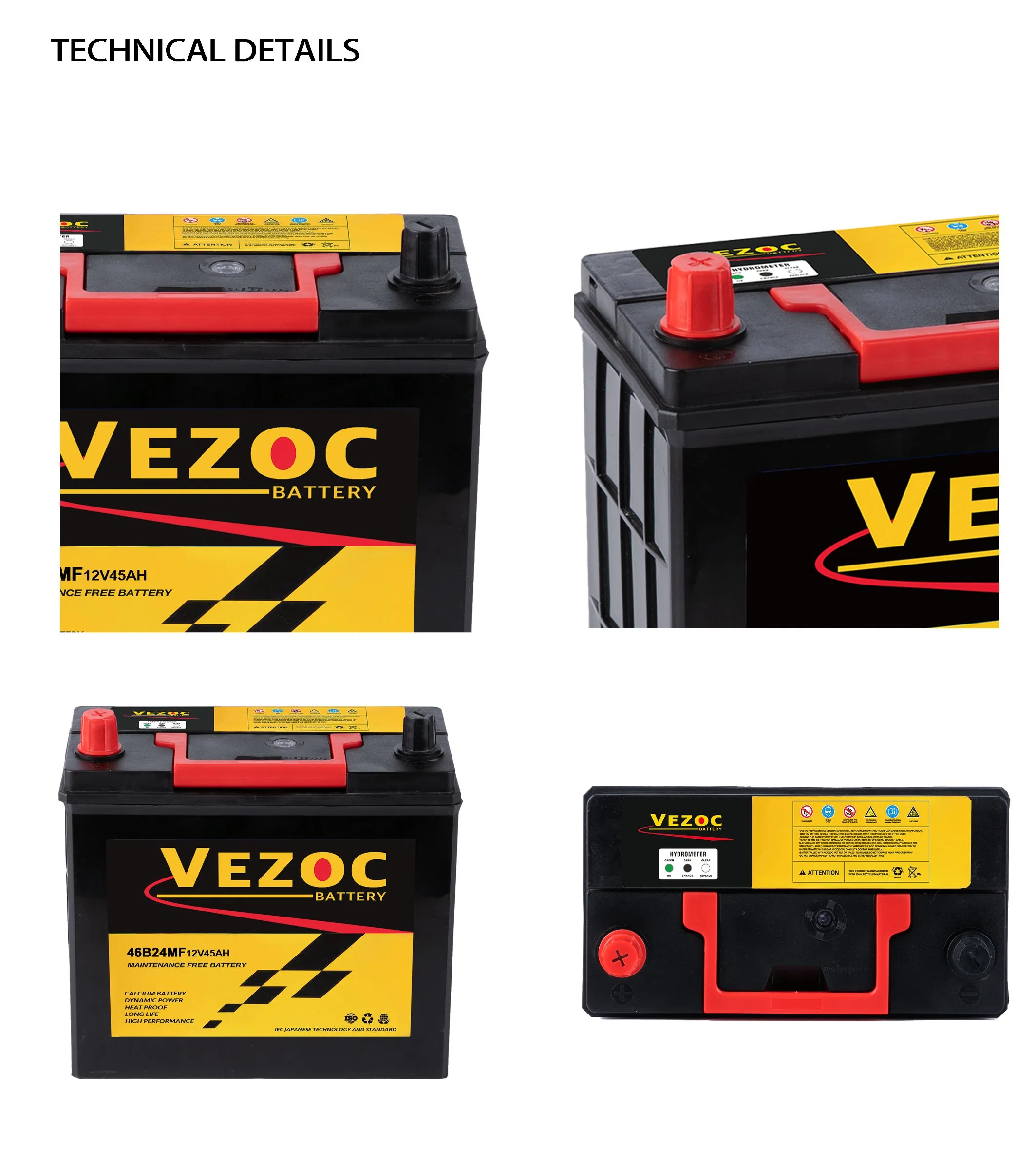 JIS45 High quality/High cost performance Maintenance Free Auto Battery 12V45an almacenamiento recargable Batería