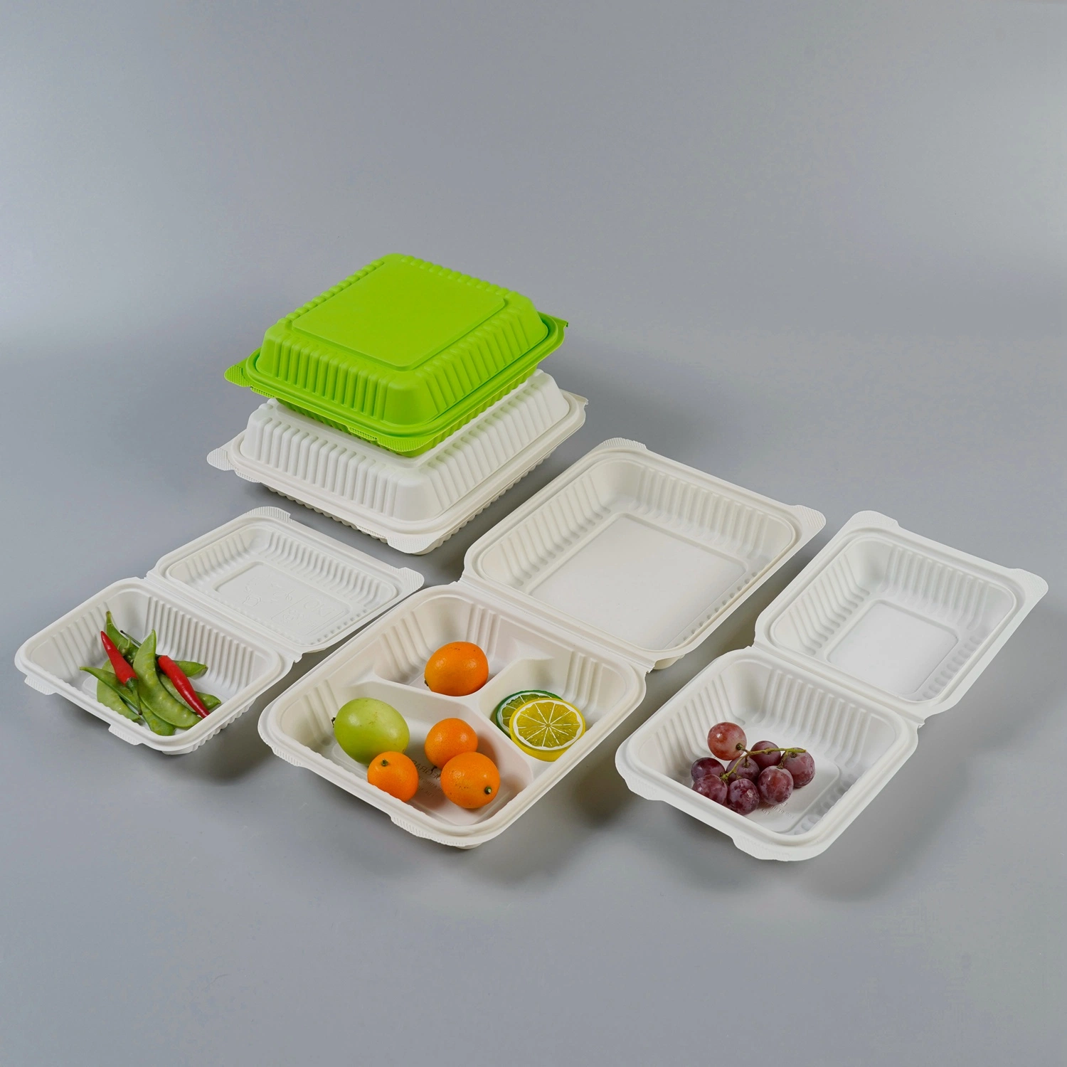 Banheira vendendo alimentos descartáveis Takeaway Container Ecológico de amido de milho de vaporização Lunch Box