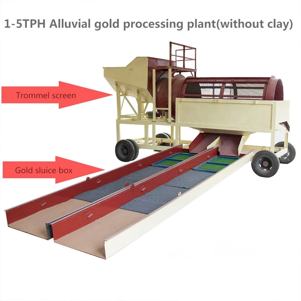 Lavagem de separador de mina de areia aluvial River Lavagem de Mineração Portátil processamento de lavagem Equipamento para pinça de Ferro de corte de minério de ouro Placer Tin zircon Máquina cromada por gravidade