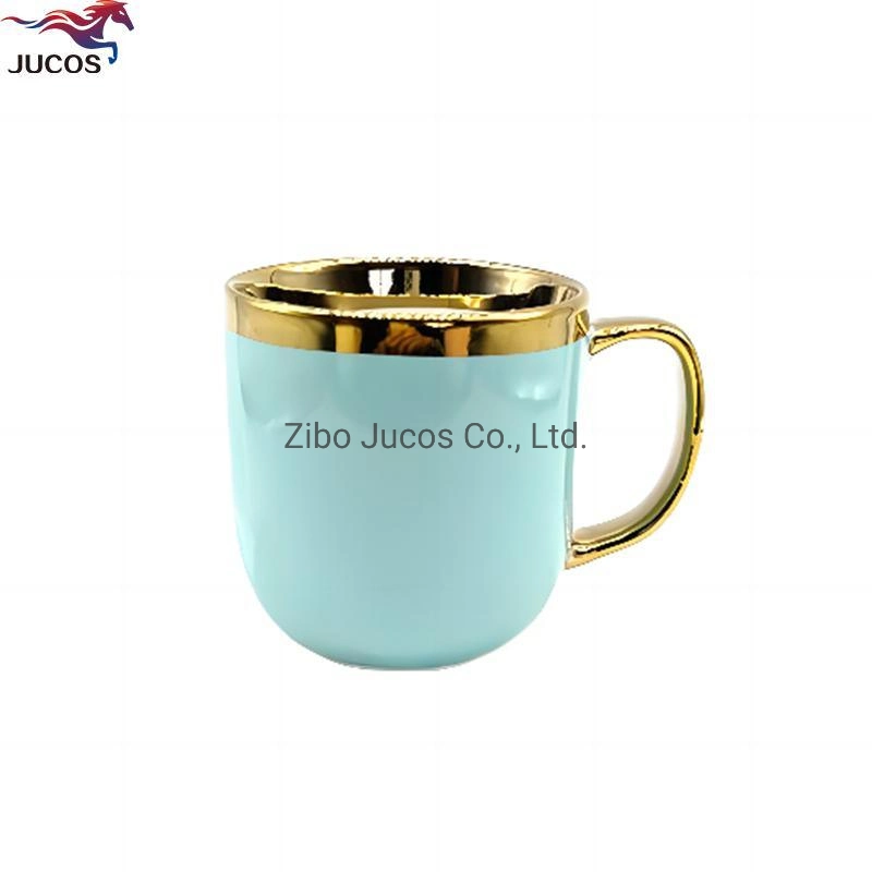 Wholesale Fine Ceramic Porcelain Coffee Mugs with Shining Gold Handle Golden Style Fashion Luxury Cups Gift and Craft Souvenirs