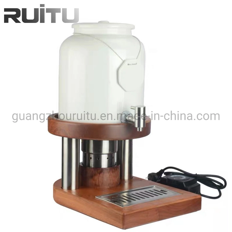 Hotel Commercial Prices Electric Fuel Heating and Cooling Beverage Ceramic Dispenser Automatic Buffet Catering Wooden Juice Milk Coffee Dispenser for Sale