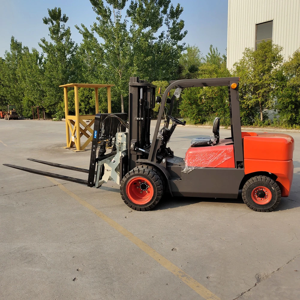 Dual Front Wheels 4t Diesel Forklift with 2m Long Forks