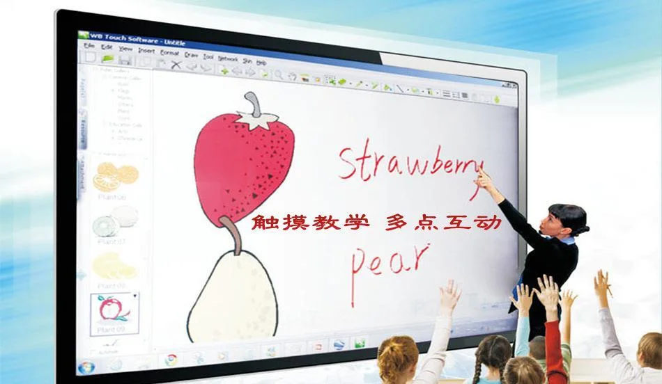 65 to 100 Inch 4K UHD LCD All in One Infrared Electronic Multi Touch Screen Interactive Whiteboard Smart Board with Camera Microphone for Conference Classroom