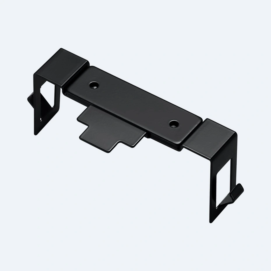 Custom Sheet Metal Mounting Brackets Black Powder Coating OEM Stamping Bending Forming Service