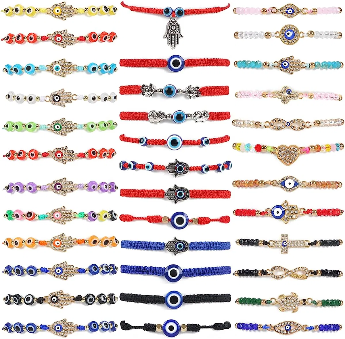 Mexican String Knot Wristband Gift Fashion Accessory 36PCS Evil Eye Bracelets