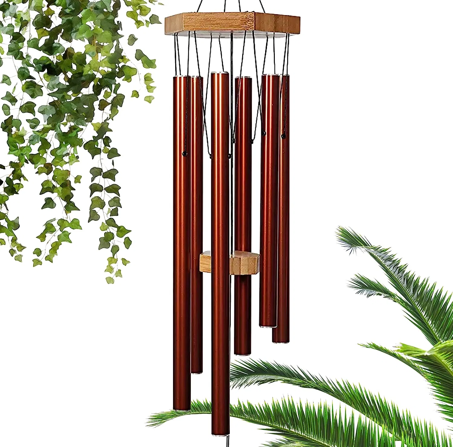 Upblend Wailua 29" Copper-Red Wind Chimes for Outside - Decorations for Home Zen, Patio, Yard, and Garden Decor, Outdoor Copper Windchimes for Clearance, Sympat