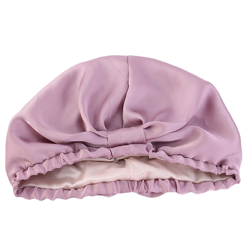 Noir et or à double couche capot Cap veille garde satin rose Bonnets Custom