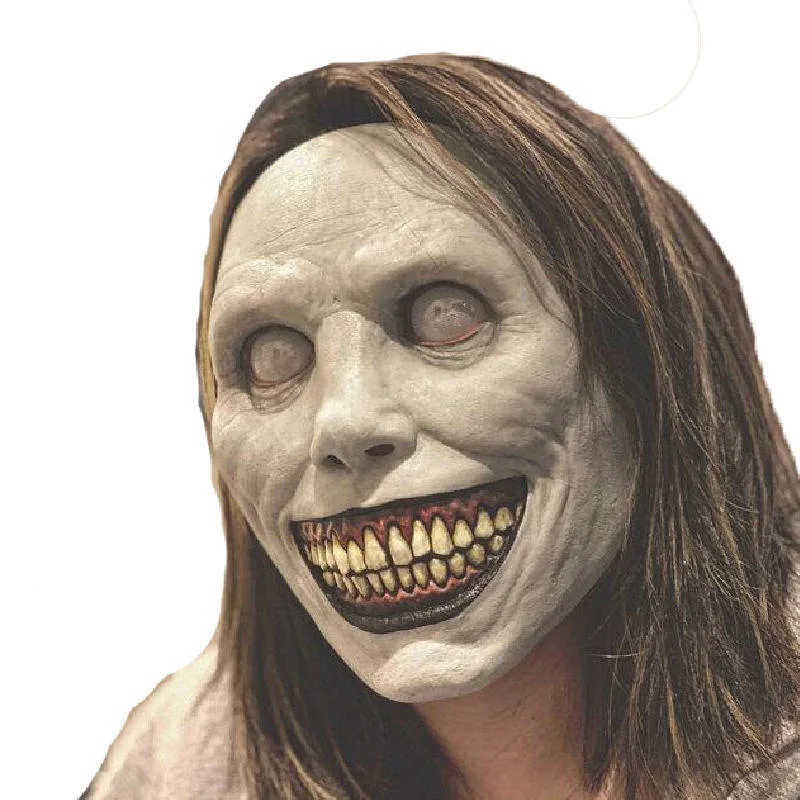 Manufacturers Spot Cos Smile Exorcist Eye Roll Funny Latex Half Face Head Set Halloween Horror Mask Decorations