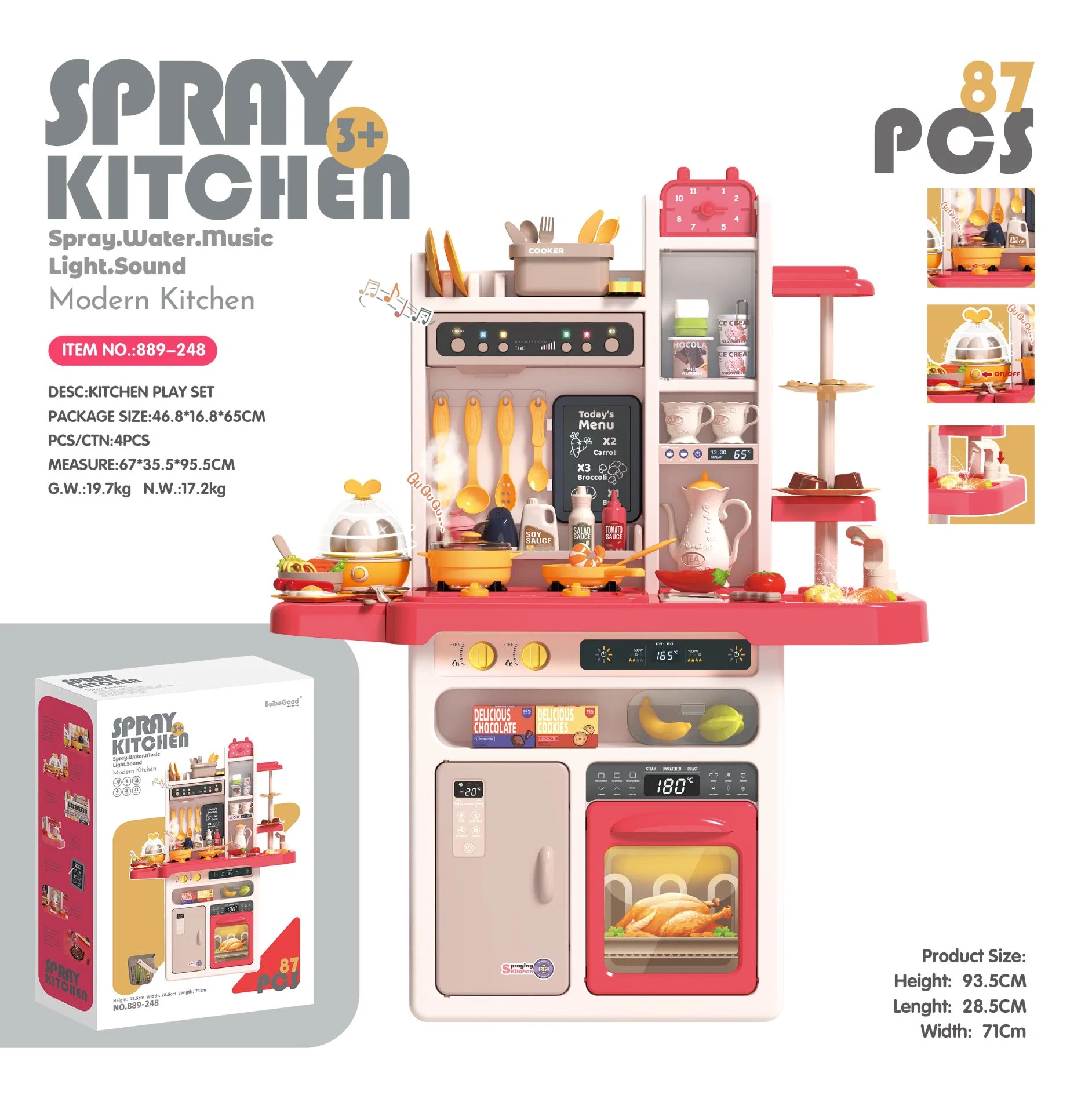 Kids Cooking Pretend Play Set Toy Kitchen Plastic Kitchen Toy Creative Birthday Gift DIY Girls Pretend Role Play Simulation Food Cookware Mini Kitchen Toys Real