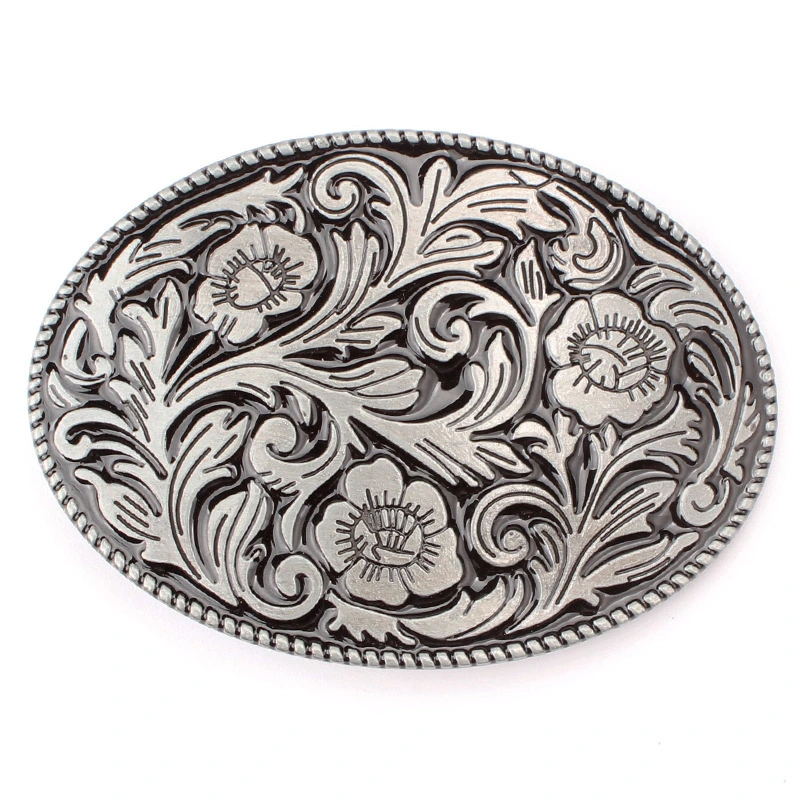 Creative Custom Zinc Alloy Belt Buckle 3D Metal Antique Brass Flower Belt Buckle