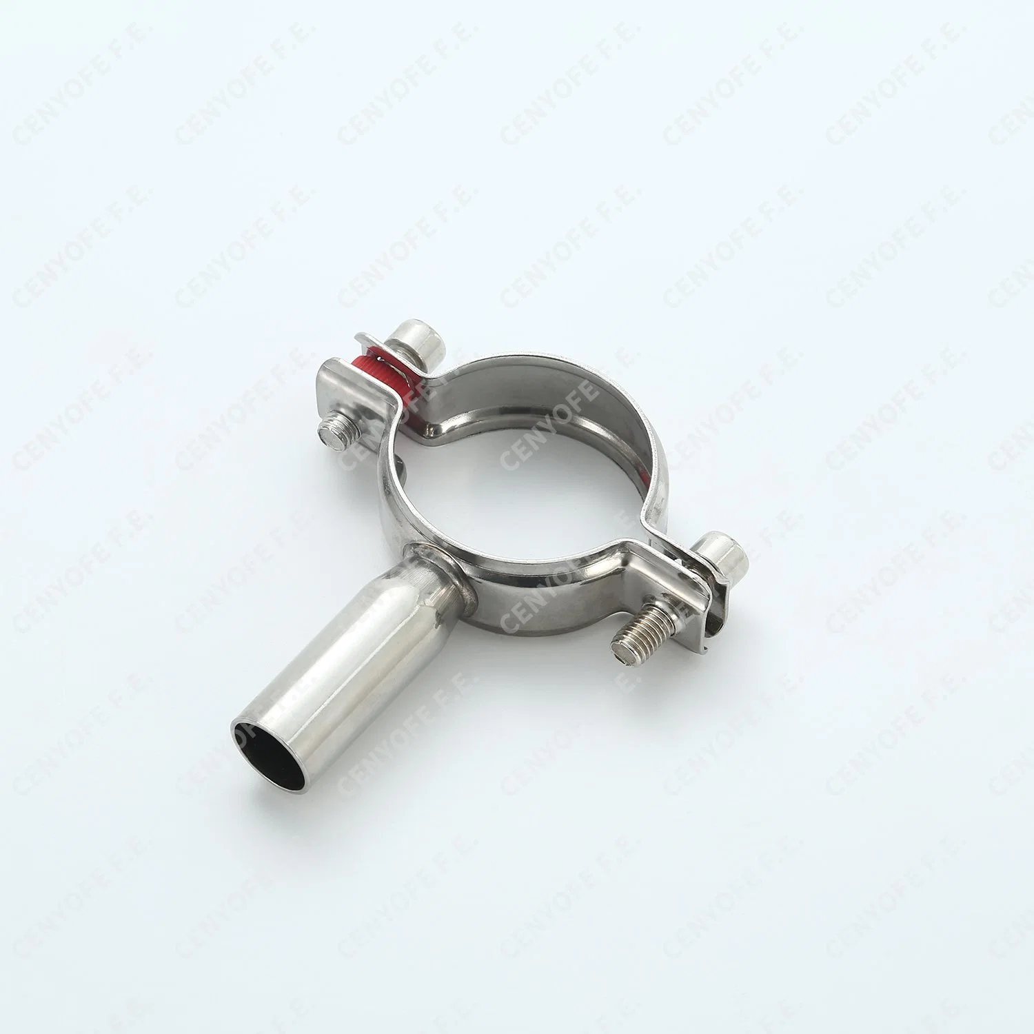 Round Stainless Steel 201 304 Pip Clamp Fitting Pipe Tube Holder with Red Gasket