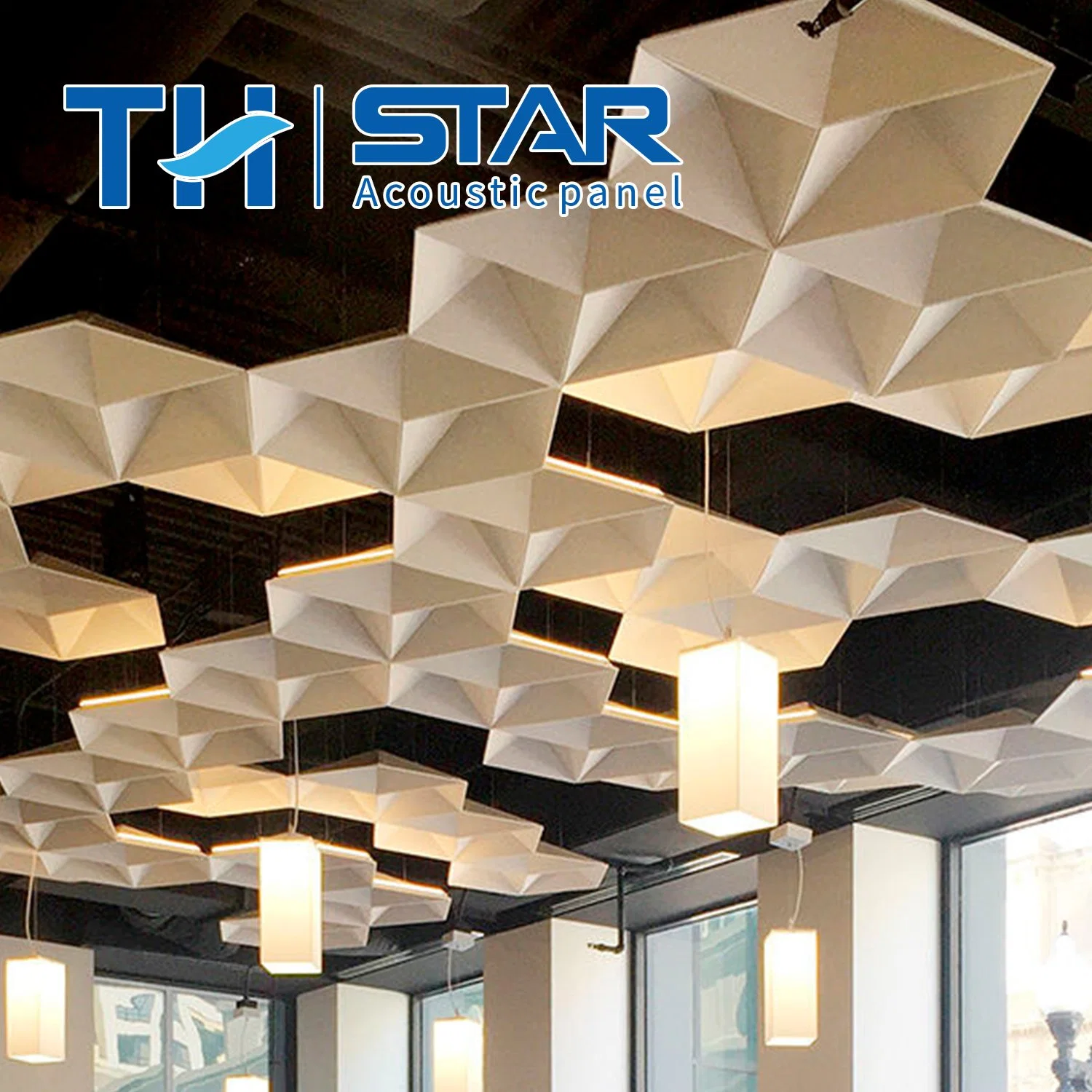 Factory Supply 3D Wallpaper Prefab Houses Hexagon Polyester Fiber Absorber Decorative Acoustic Wall Panels