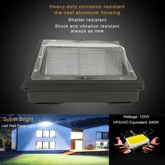 Alva / OEM Outdoor 90W LED Wall Pack Light with Dusk-to-Dawn Photocell