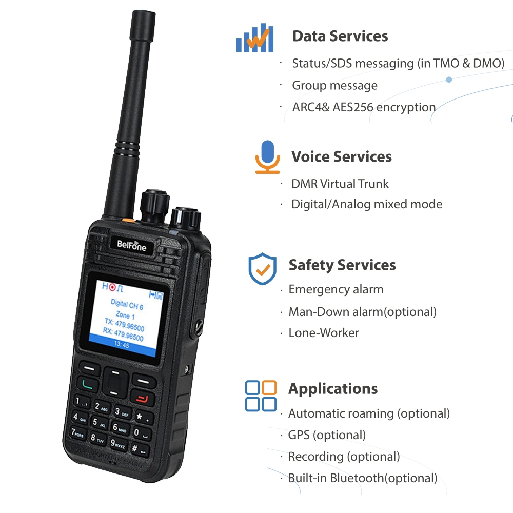 Wholesale/Supplier Factory 2022 New Design Belfone Dual Mode Digital/Analog Two Way Radio Bf-Td511