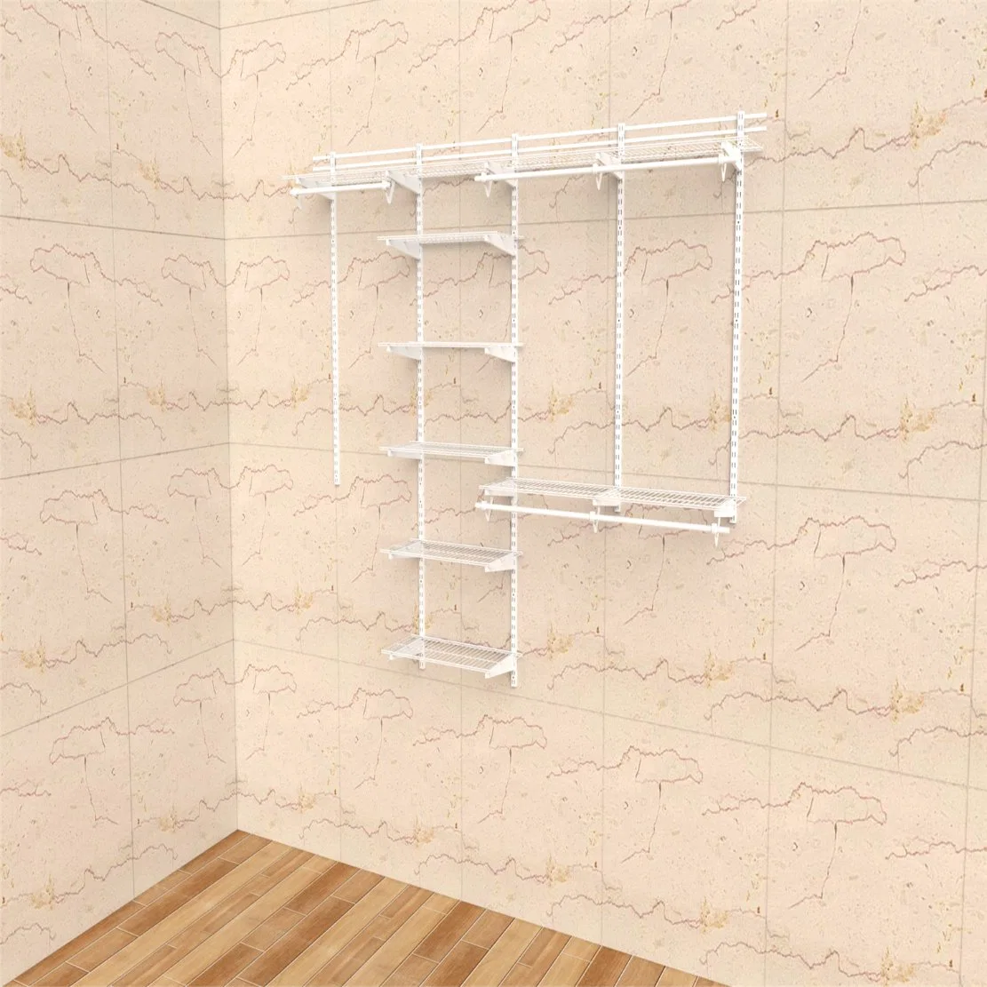 Closet Kit Metal Wall Shelf for Clothes &amp; Shoes