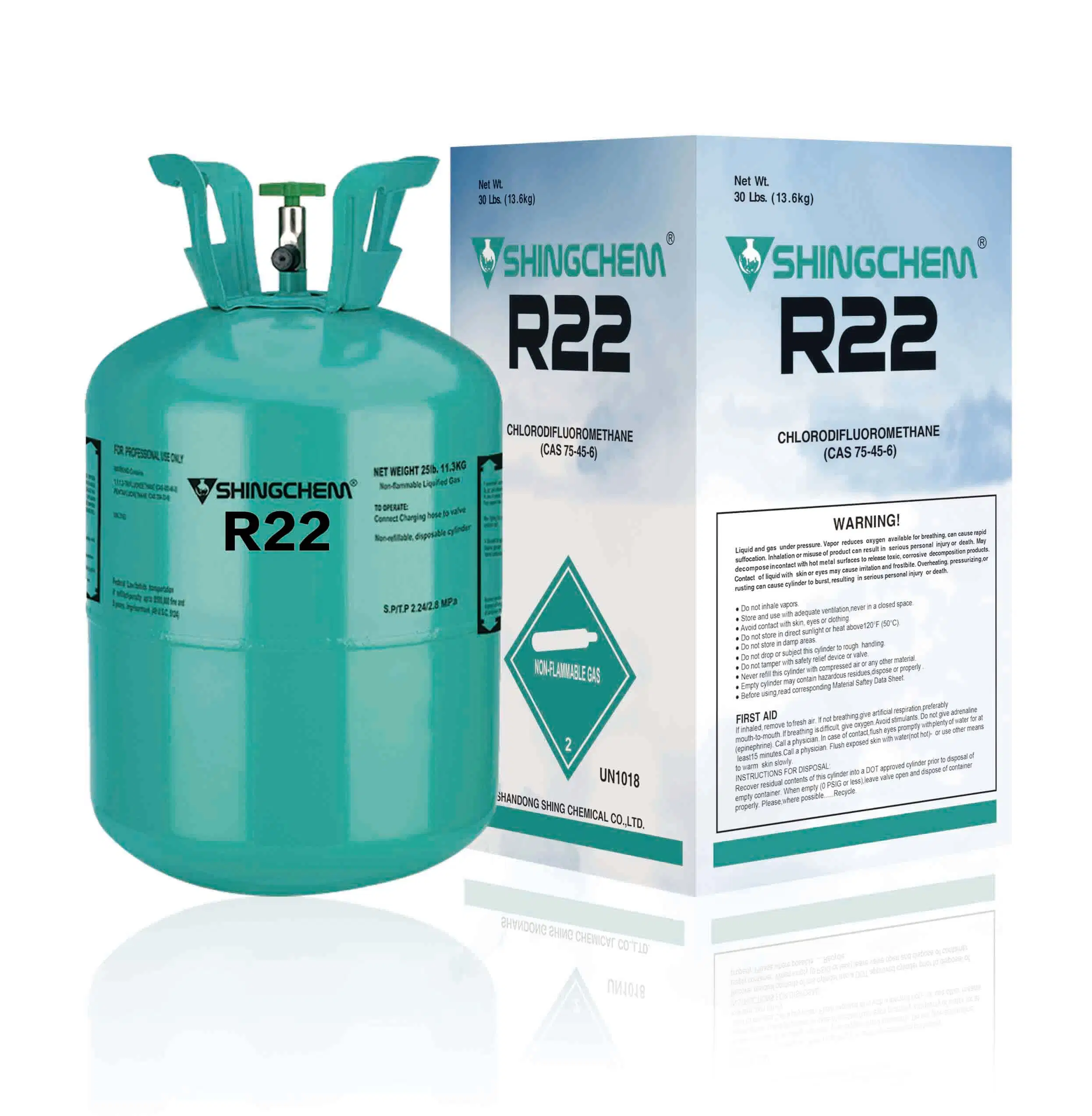 Venda a quente refrigerante gás verde R134R410 R22 do gás do cilindro de ar condicionado bom preço R22