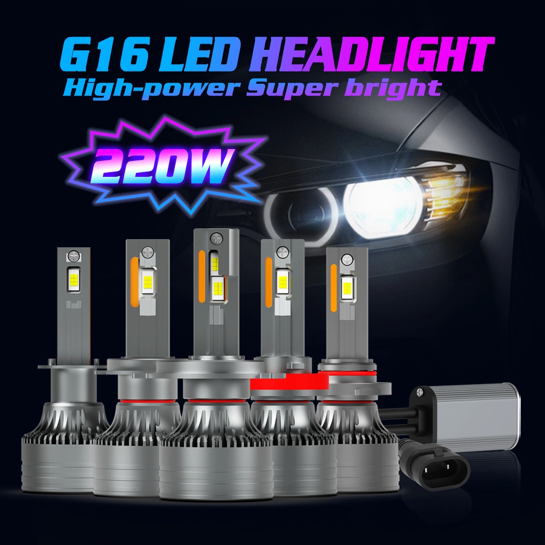 Car LED H7 Lights 12V LED Faro lámpara CANbus H1 H3 H4 H7 H8 H9 H11 bombilla LED para faros G16 Alta potencia