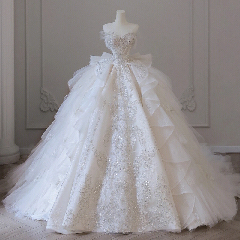 Yc88 One Shoulder 2023 New Bridal Dress Romantic Wedding Dress