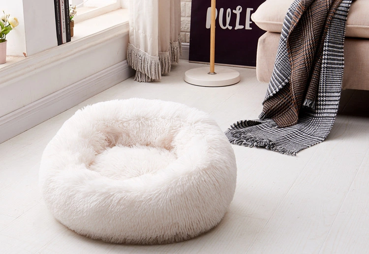 Wholesale/Supplier Custom Luxury Shag Faux Fur Donut Cuddler Pet Dog Bed