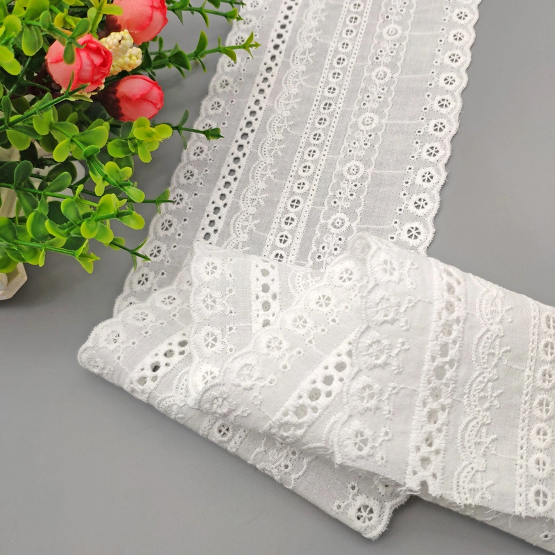 Cheap Cotton Embroidery Lace Trim for African Lingerie or Bra Pattern No Stretch Trim for Ladies Dress Tailoring Material Lace Fabric