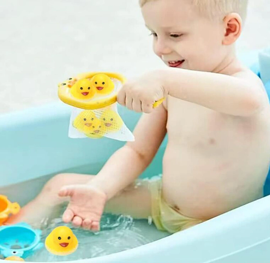 Bath Toy Fishing Net Baby Bathtub Small Duck Toy Set