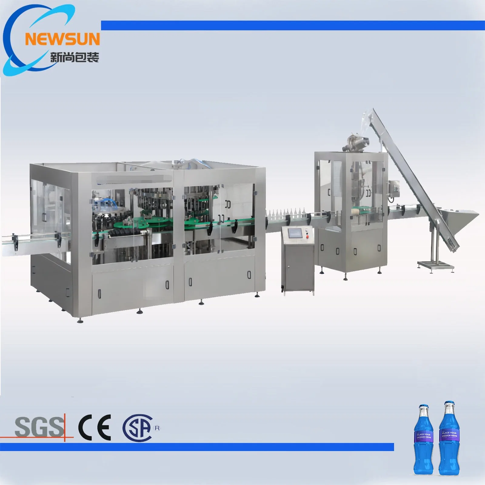 Fully Automatic Carbonated Soft Drinks/Beverage/Soda Water/CSD Pet/Glass Bottle Line Plant Filling/Bottling/Packing Bottling Machine