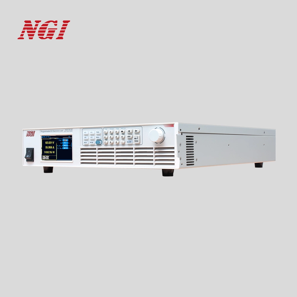 شاشة LCD قابلة للضبط أحادية القناة ذات الحمل الإلكتروني NGI N6200 DC حمل إلكتروني للتيار المستمر 1200 واط 600 فولت 20 أمبير