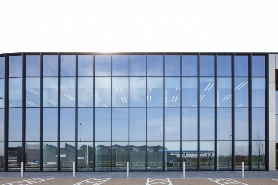 Professional Glass Wall Panels Tempered Glass Curtain Walls with Aluminium Profile Frame