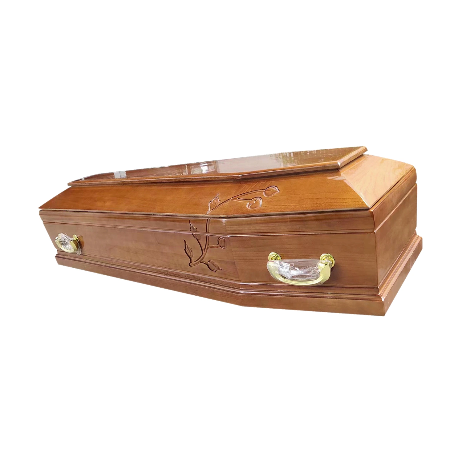 Italian Style Oak Wood Coffin Funeral Solid Wood Burial Box Cremation Coffin