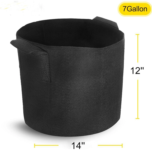 Black Felt Plant Grow Bag Storage Bag Handbag (FTB012)