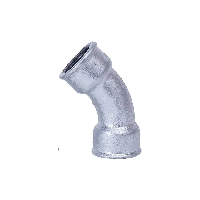 Beaded Baked Galvanized 45 Degree Female Bend with BS Thread in Malleable Iron Pipe Fitting