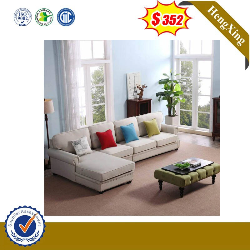 Modern American Style Living Room Furniture Bedroom Set Leather Single Hotel Dining Chair 1+1+3 Fabric Sofa Set