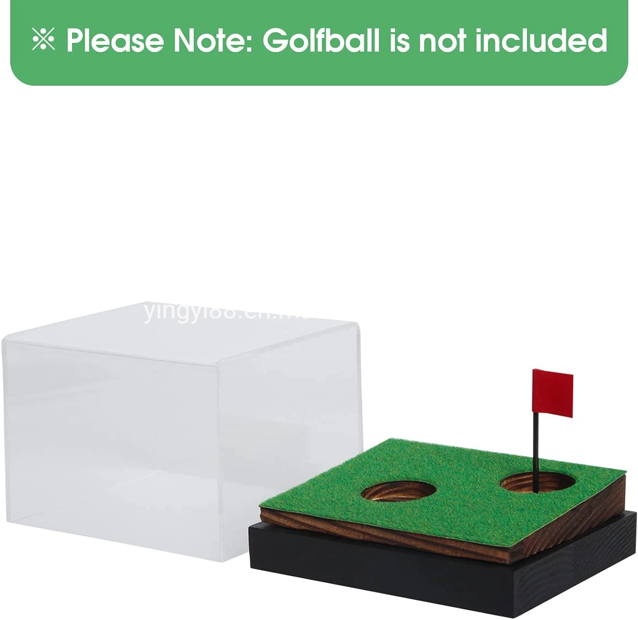 Luxury Acrylic Golfball Display Box with Wood Base