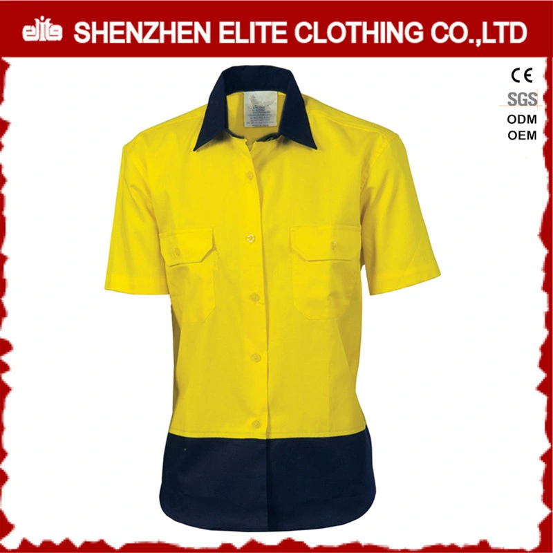 Vertical Cotton Mesh Back Ventilation Long Sleeves Fr Hi Vis Work Shirts