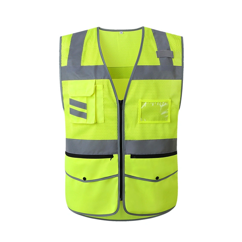 Fluorescent Construction Airport Safety Officer Work Safety Vest with Logo