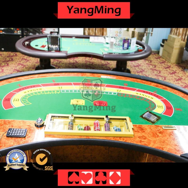 Macau Galaxy Multi-Functional Luxury Poker Table 9 Players Casino Entertainment Game Table Ym-Ba012